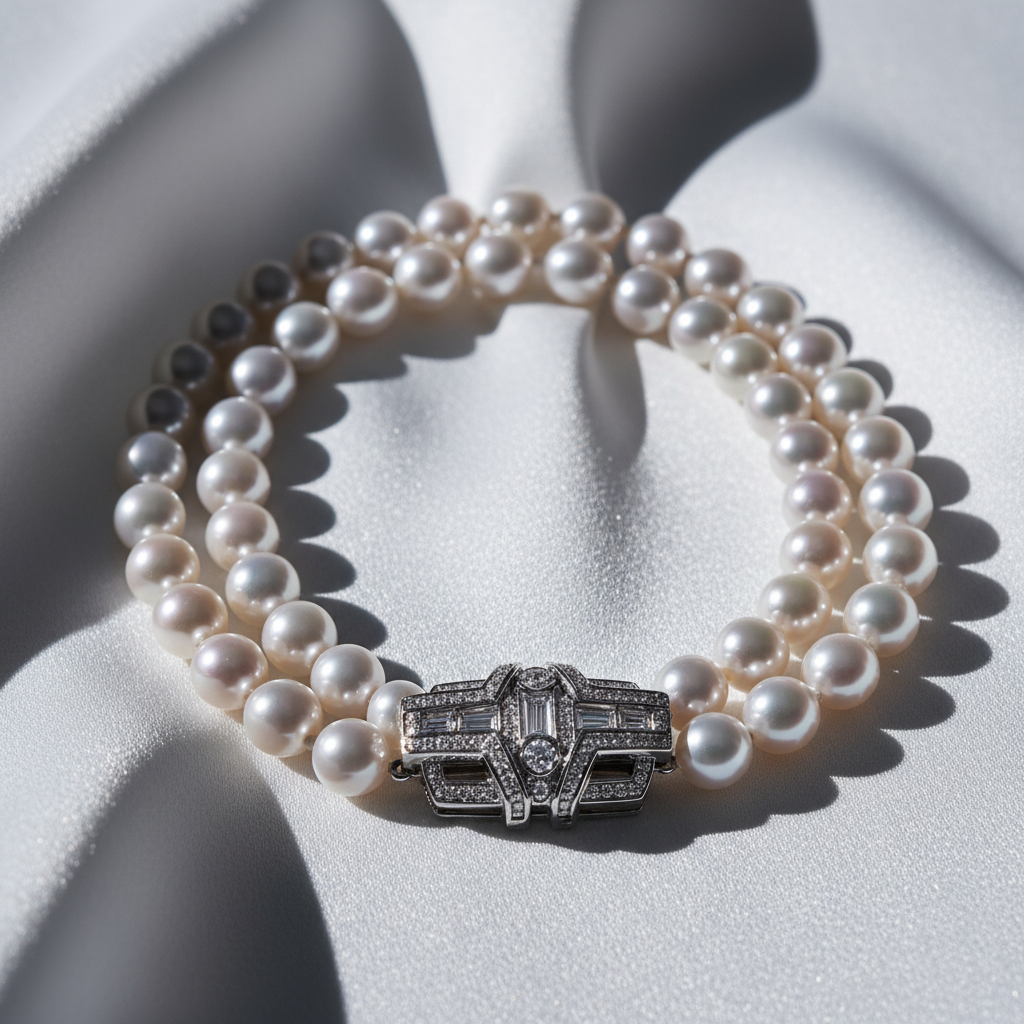 Platinum White Pearl Necklace Luxury Jewelry
